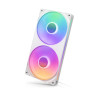 NZXT F240 RGB CORE 240mm RGB LED Single-Frame RGB Fan Unit, 120mm FDB Fans, Up to 2400 rpm Fan Speed, 75.12 CFM Airflow, White | RF-U24HF-W1